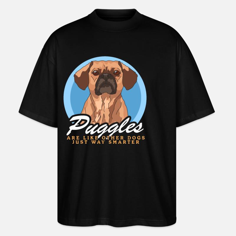 Puggle Hundebesitzer Hundehalter Geschenk - Stanley/Stella Oversized Unisex Bio T-Shirt Blaster 2.0 - Schwarz