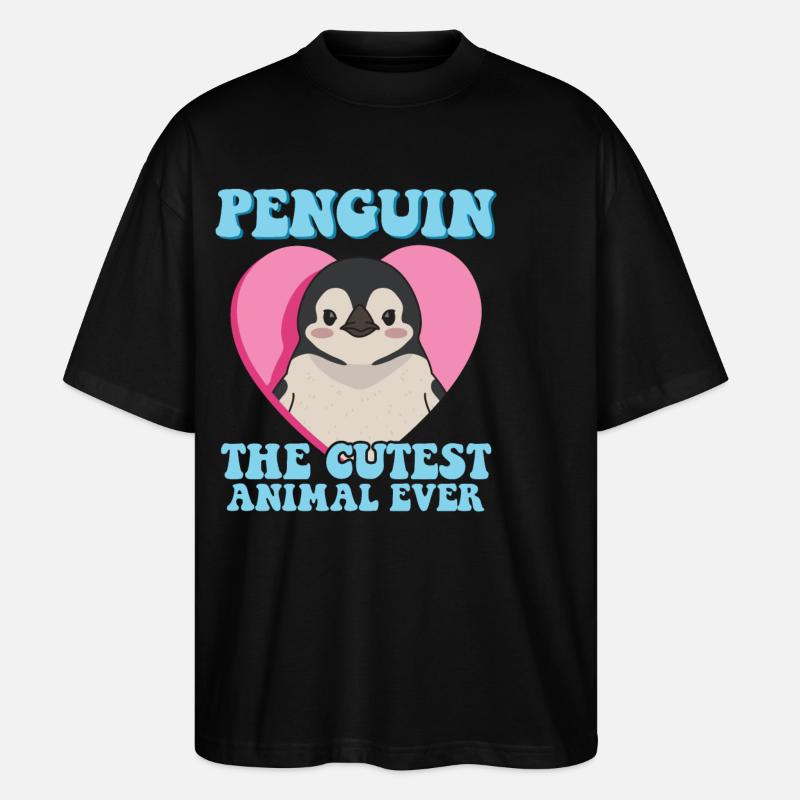 Penguin Bébé Mignon Pingouins Cadeaux - T-shirt bio Blaster 2.0 coupe oversize Stanley/Stella Unisexe - noir