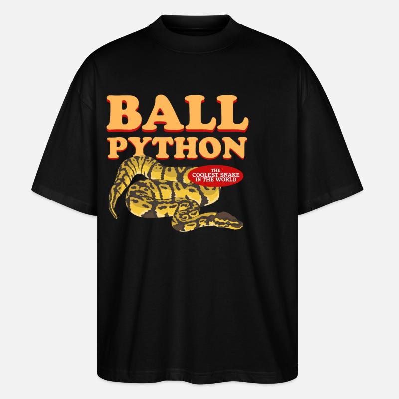 Königspython Python Schlangen Geschenk - Stanley/Stella Oversized Unisex Bio T-Shirt Blaster 2.0 - Schwarz