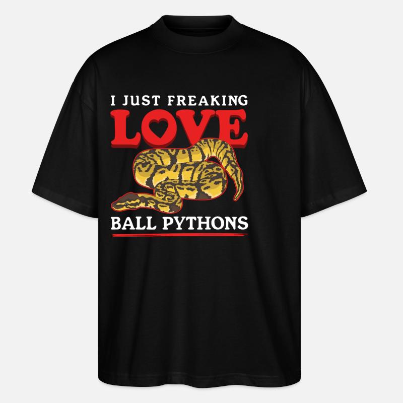 Königspython Schlangen Python Geschenke - Stanley/Stella Oversized Unisex Bio T-Shirt Blaster 2.0 - Schwarz