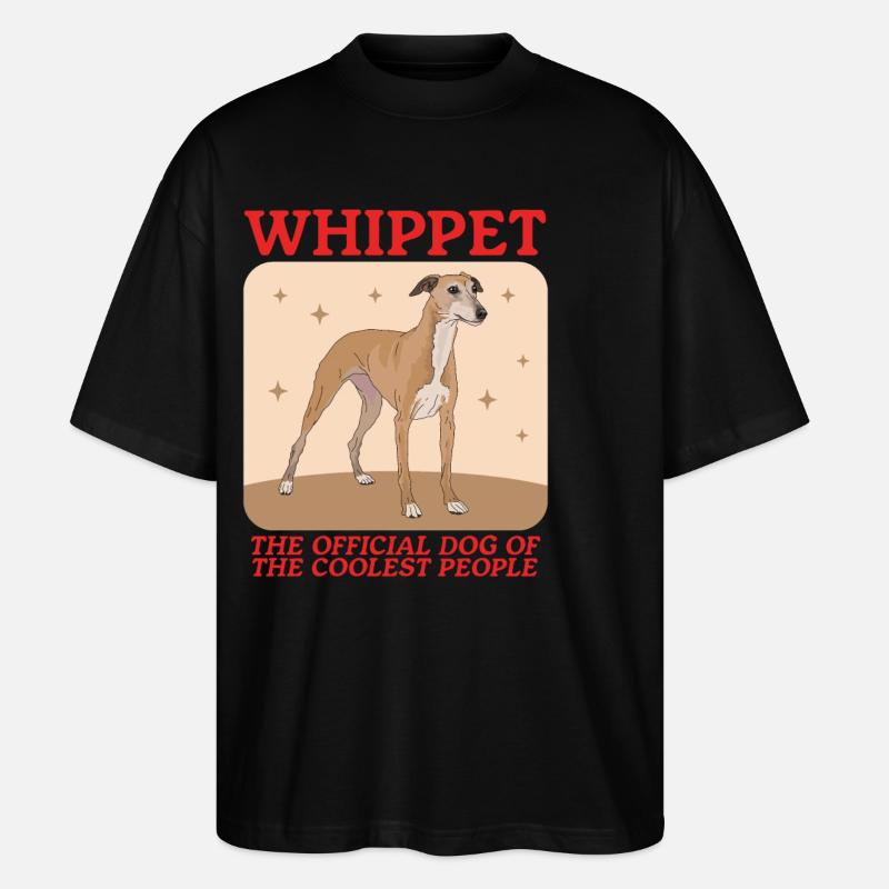 Whippet Lévrier anglais Cadeau - T-shirt bio Blaster 2.0 coupe oversize Stanley/Stella Unisexe - noir