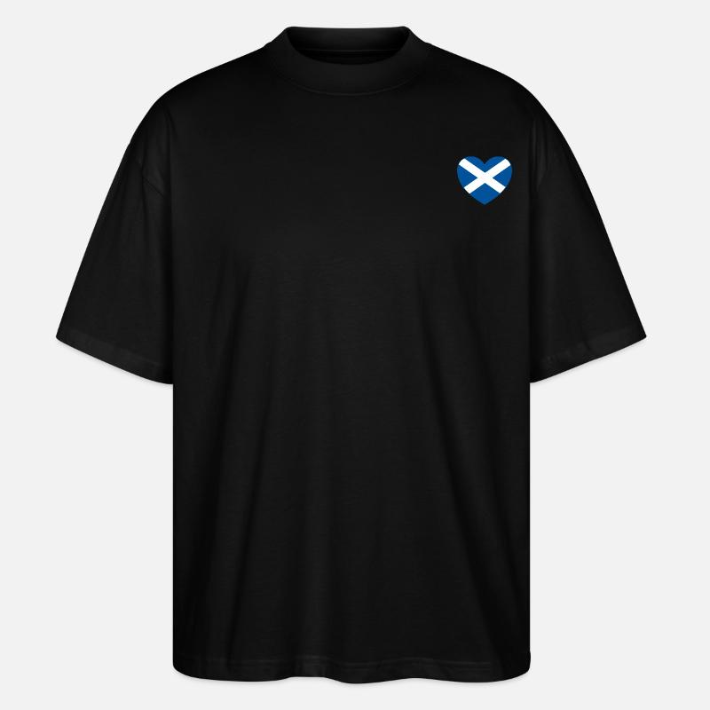 Cœur du drapeau écossais - T-shirt bio Blaster 2.0 coupe oversize Stanley/Stella Unisexe - noir