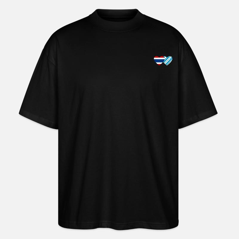 Thaïlande Bavaroise Drapeau Coeur - T-shirt bio Blaster 2.0 coupe oversize Stanley/Stella Unisexe - noir