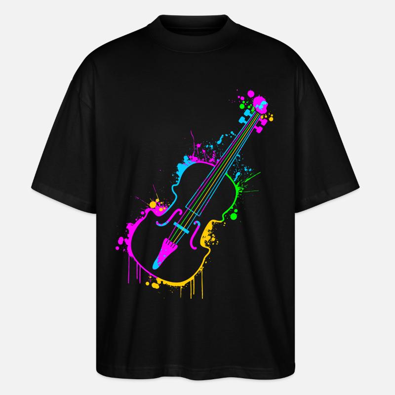 Violine - Stanley/Stella Oversized Unisex Bio T-Shirt Blaster 2.0 - Schwarz