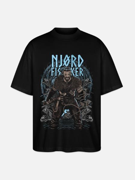 Njørd Fisker - Viking - blue - Stanley/Stella Oversized Unisex Organic T-shirt Blaster 2.0 - black