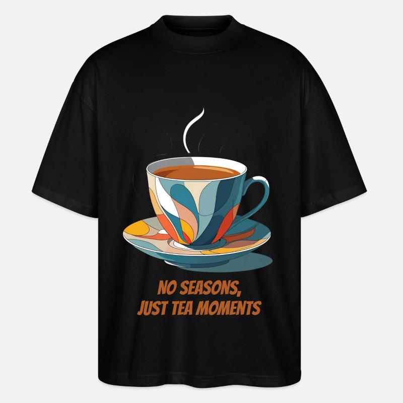 Bunte Teetasse mit Schriftzug - Stanley/Stella Oversized Unisex Bio T-Shirt Blaster 2.0 - Schwarz
