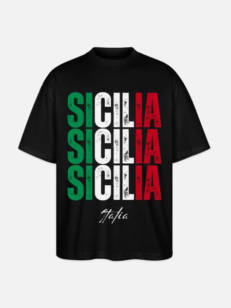 Sicily Italy, souvenir of Sicily - Stanley/Stella Oversized Unisex Organic T-shirt Blaster 2.0 - black
