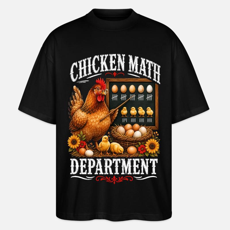 CHICKEN MATH DEPARTMENT - Stanley/Stella Oversized Unisex Bio T-Shirt Blaster 2.0 - Schwarz