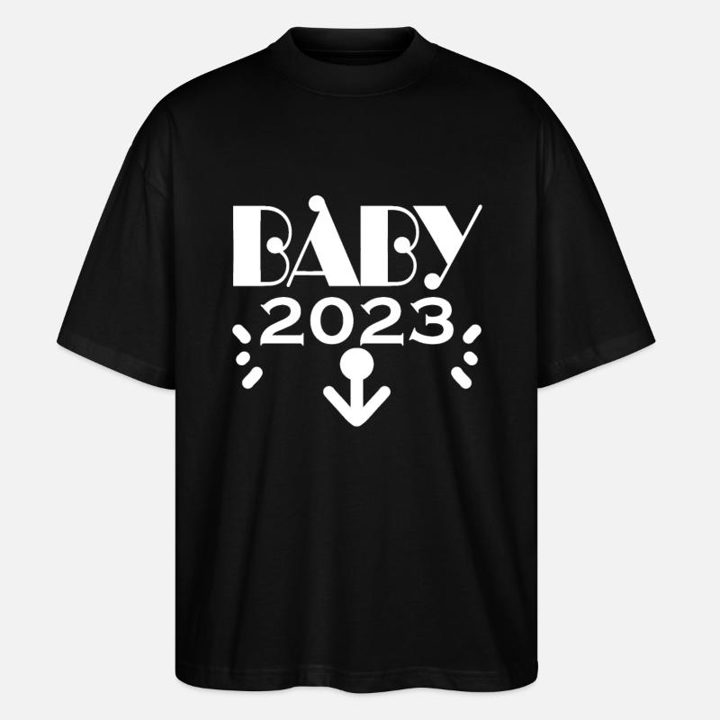 Grossesse Bébé enceinte 2023 - T-shirt bio Blaster 2.0 coupe oversize Stanley/Stella Unisexe - noir