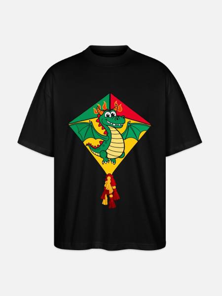 Süßer Flugdrachen - Stanley/Stella Oversized Unisex Bio T-Shirt Blaster 2.0 - Schwarz
