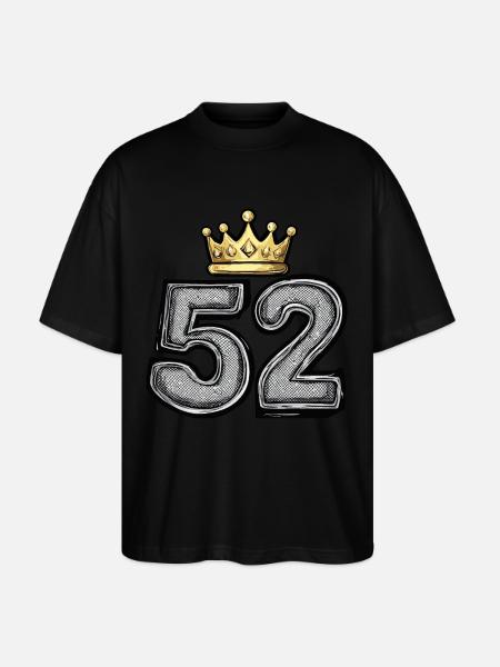 52 Number Krone - Stanley/Stella Oversized Unisex Organic T-shirt Blaster 2.0 - black