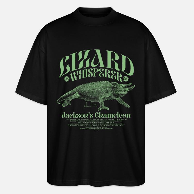 Jackson's Chameleon Lizard Whisperer - Stanley/Stella Oversized Unisex Organic T-shirt Blaster 2.0 - black