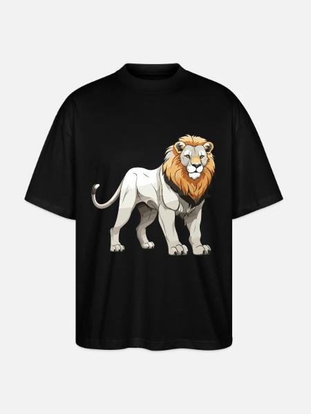 Löwe Tier - Stanley/Stella Oversized Unisex Bio T-Shirt Blaster 2.0 - Schwarz