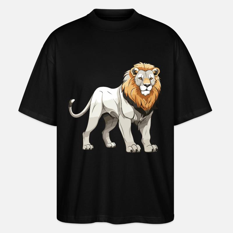 Löwe Tier - Stanley/Stella Oversized Unisex Bio T-Shirt Blaster 2.0 - Schwarz