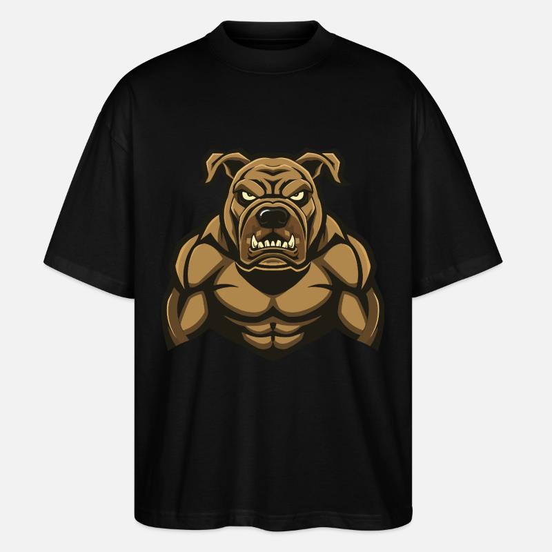 Mastiff Chien Muscles Musculation - T-shirt bio Blaster 2.0 coupe oversize Stanley/Stella Unisexe - noir