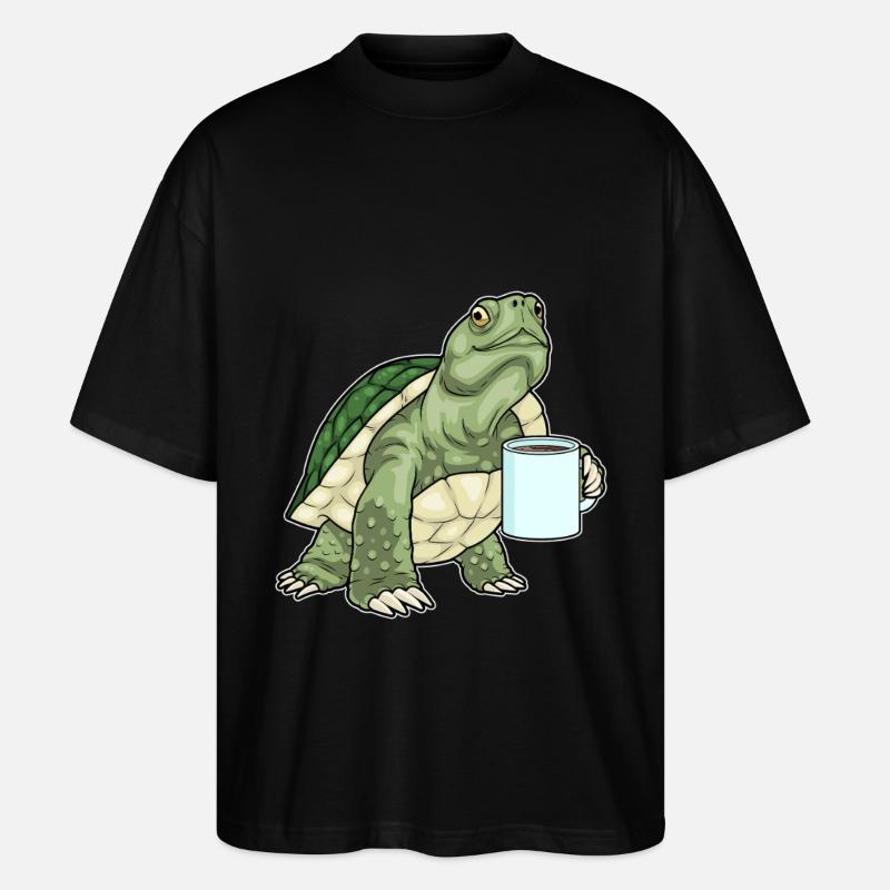 Turtle Coffee Mug - Stanley/Stella Oversized Unisex Organic T-shirt Blaster 2.0 - black