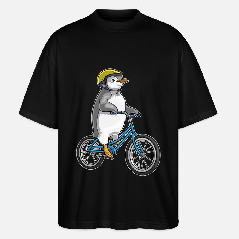 Vélo pingouin - T-shirt bio Blaster 2.0 coupe oversize Stanley/Stella Unisexe - noir
