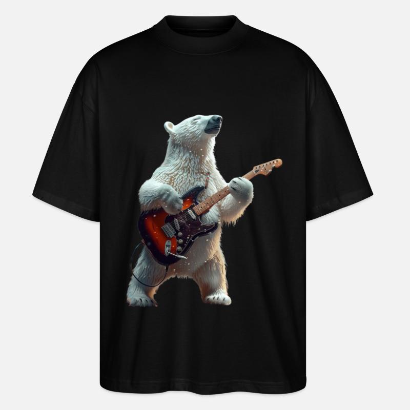 Ours blanc - T-shirt bio Blaster 2.0 coupe oversize Stanley/Stella Unisexe - noir