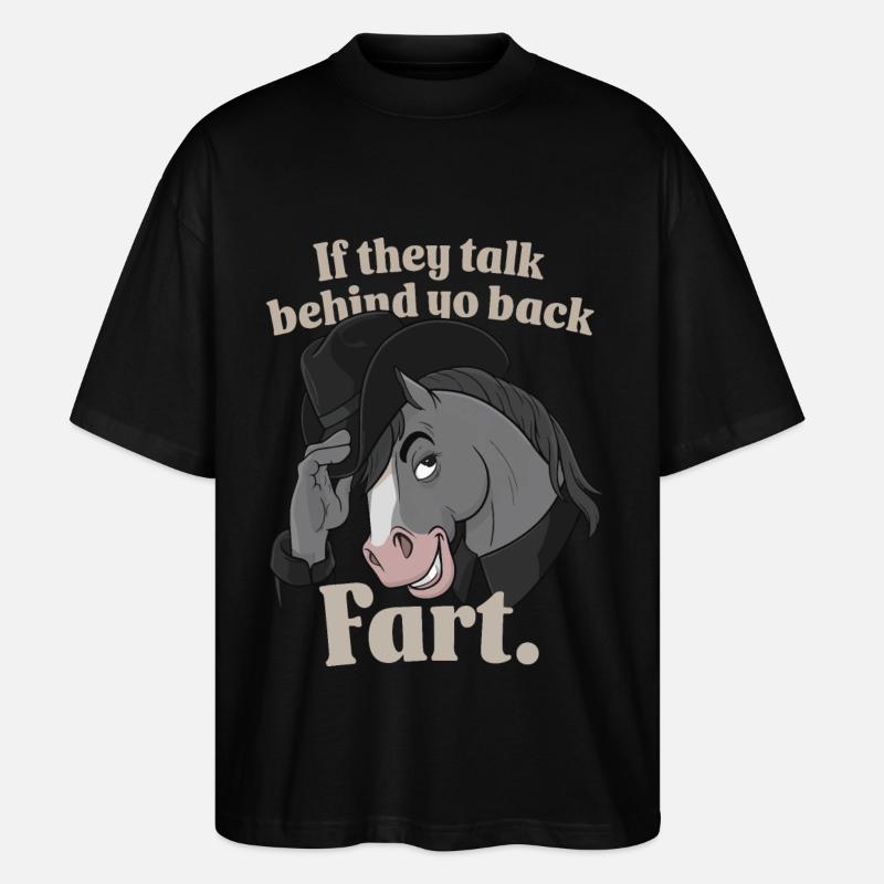 Pferd - Stanley/Stella Oversized Unisex Bio T-Shirt Blaster 2.0 - Schwarz