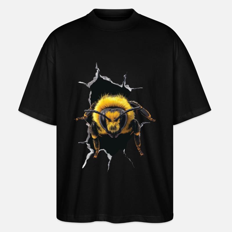 Biene - Stanley/Stella Oversized Unisex Bio T-Shirt Blaster 2.0 - Schwarz