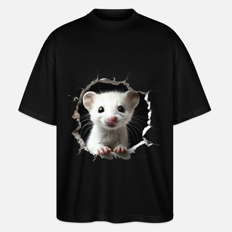Hermelin - Stanley/Stella Oversized Unisex Bio T-Shirt Blaster 2.0 - Schwarz