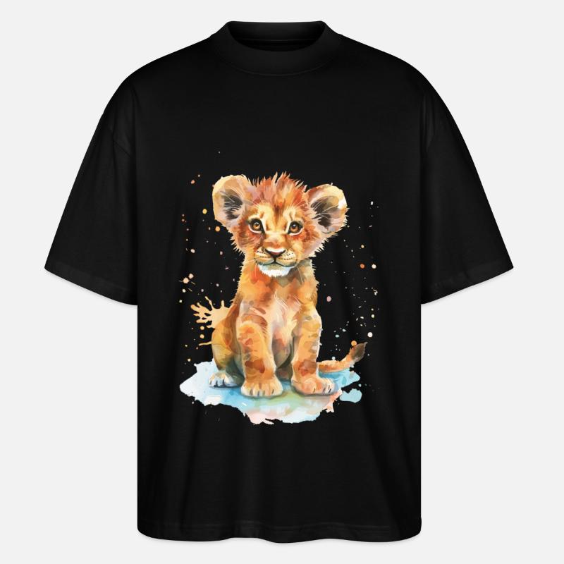 Löwe - Stanley/Stella Oversized Unisex Bio T-Shirt Blaster 2.0 - Schwarz