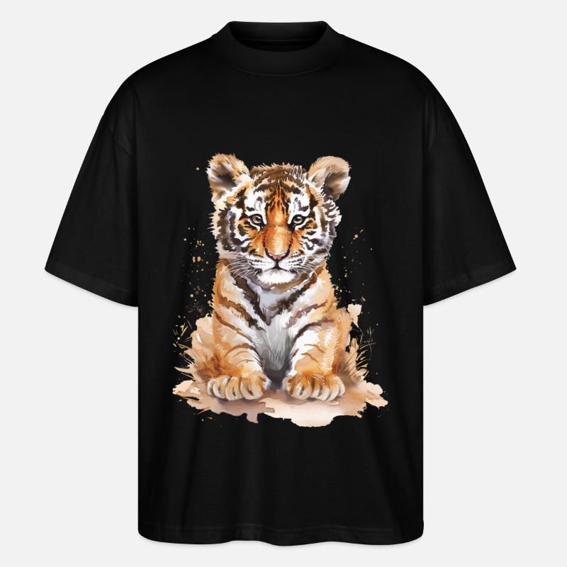 Tiger - Stanley/Stella Oversized Unisex Bio T-Shirt Blaster 2.0 - Schwarz