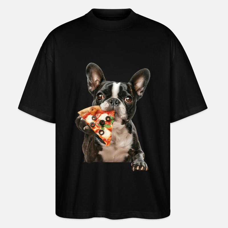 Boston Terrier - Stanley/Stella Oversized Unisex Bio T-Shirt Blaster 2.0 - Schwarz