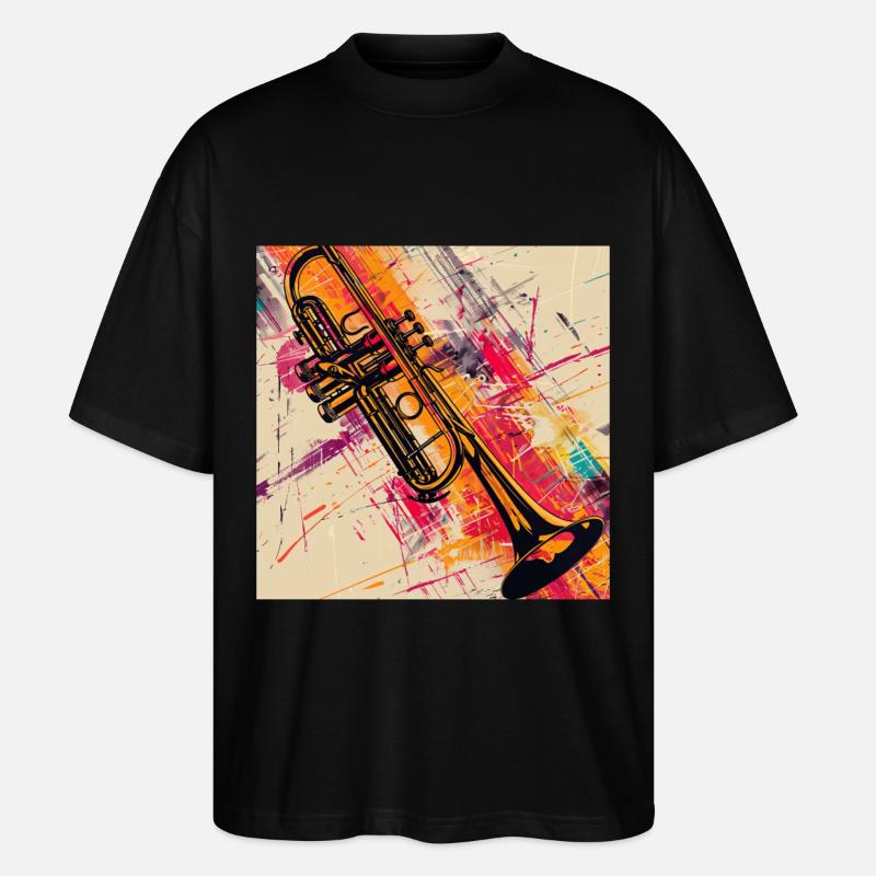 Trompette - T-shirt bio Blaster 2.0 coupe oversize Stanley/Stella Unisexe - noir