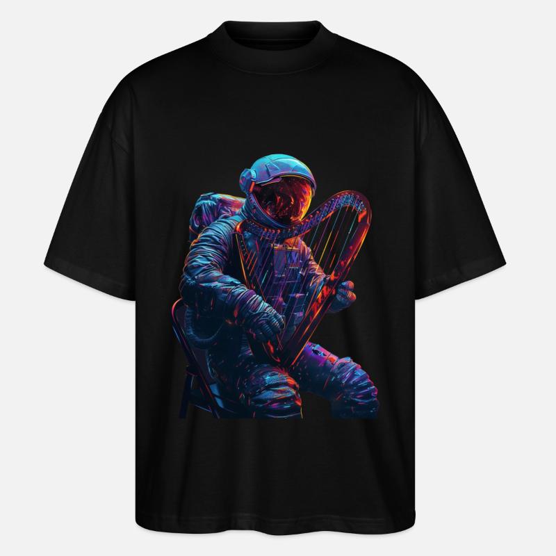 Astronaut Harfe - Stanley/Stella Oversized Unisex Bio T-Shirt Blaster 2.0 - Schwarz