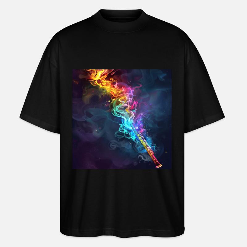 Querflöte - Stanley/Stella Oversized Unisex Bio T-Shirt Blaster 2.0 - Schwarz