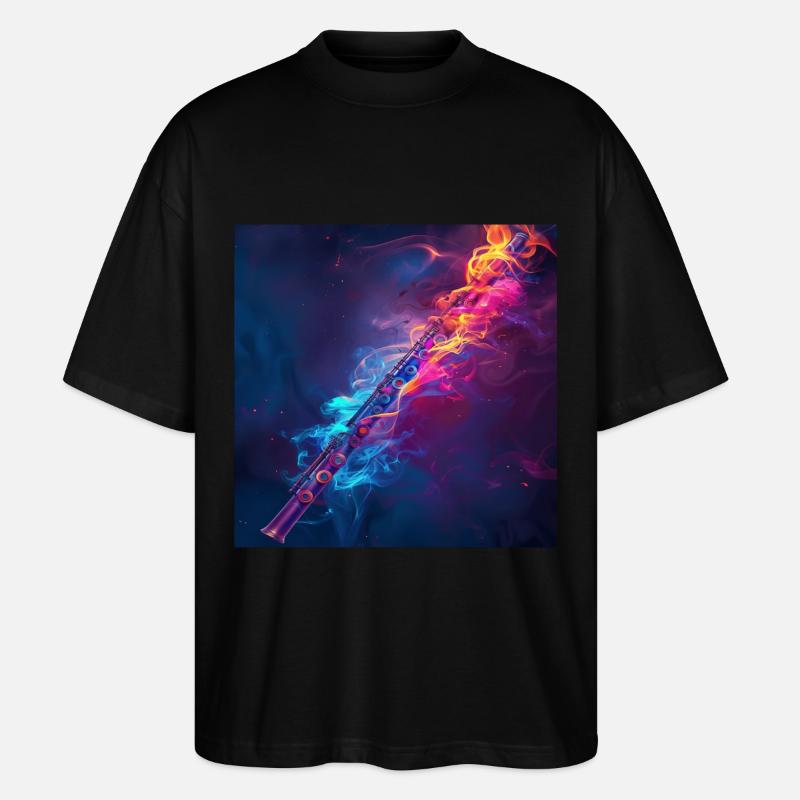 Querflöte - Stanley/Stella Oversized Unisex Bio T-Shirt Blaster 2.0 - Schwarz