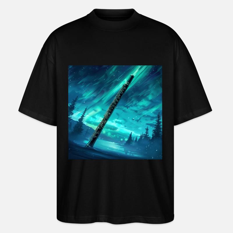 Querflöte - Stanley/Stella Oversized Unisex Bio T-Shirt Blaster 2.0 - Schwarz