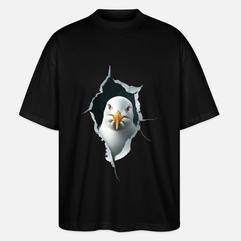 Möwe - Stanley/Stella Oversized Unisex Bio T-Shirt Blaster 2.0 - Schwarz