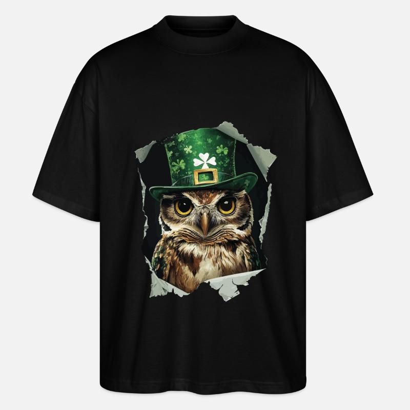 St. Patrick Eule - Stanley/Stella Oversized Unisex Bio T-Shirt Blaster 2.0 - Schwarz