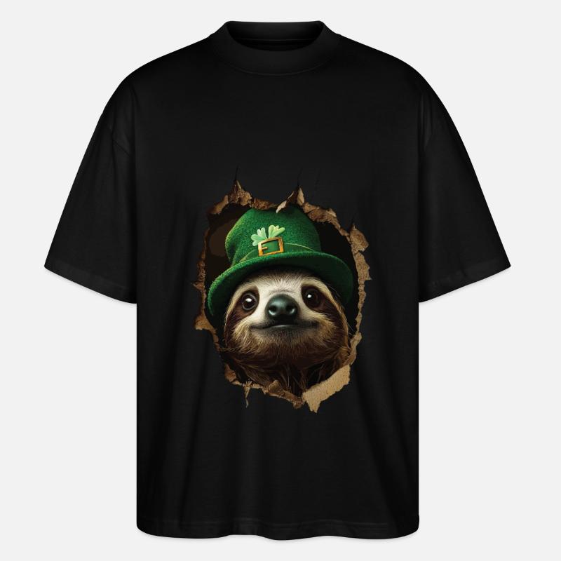 St. Patrick Faultier - Stanley/Stella Oversized Unisex Bio T-Shirt Blaster 2.0 - Schwarz