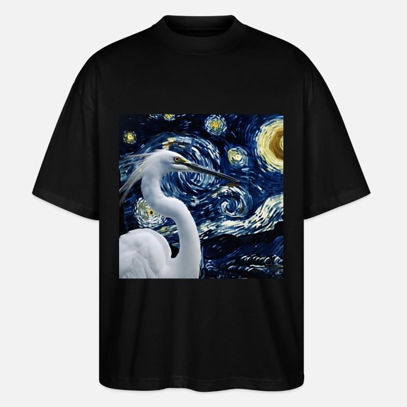 Reiher Vogel - Stanley/Stella Oversized Unisex Bio T-Shirt Blaster 2.0 - Schwarz