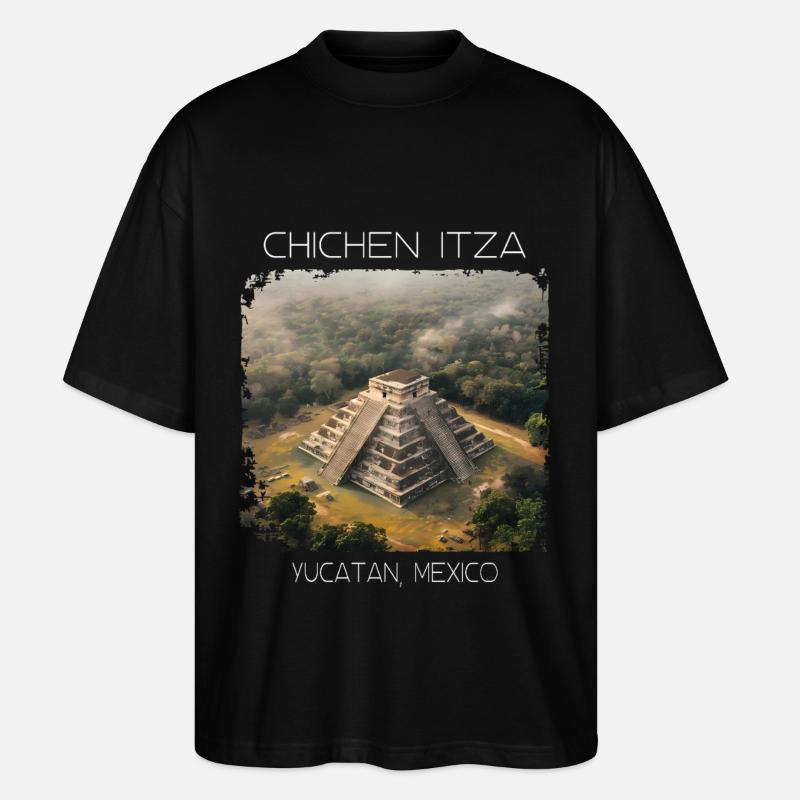 Chichén Itzá - Stanley/Stella Oversized Unisex Bio T-Shirt Blaster 2.0 - Schwarz