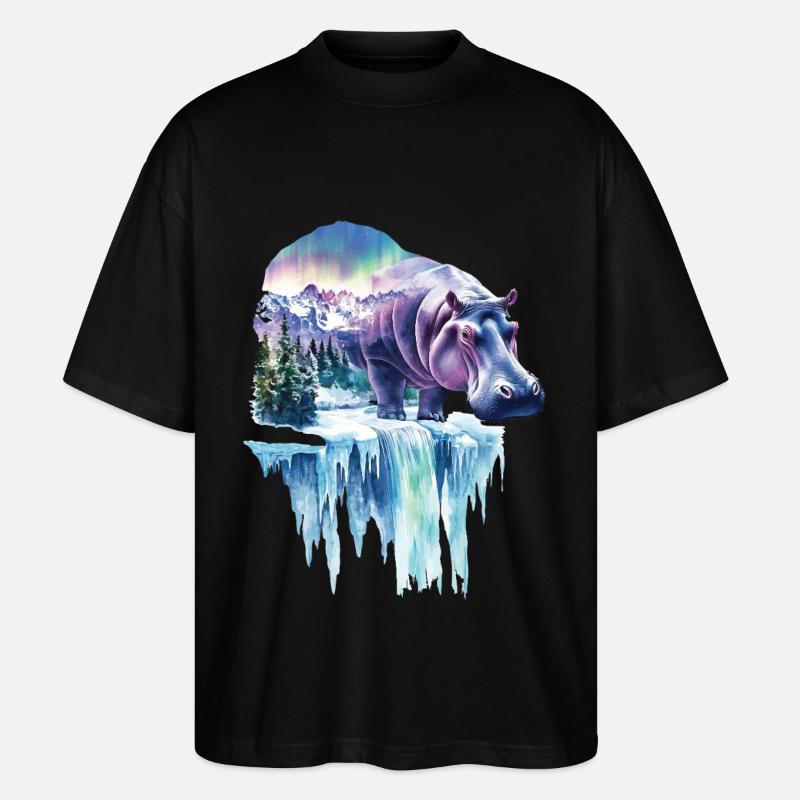 Nilpferd - Stanley/Stella Oversized Unisex Bio T-Shirt Blaster 2.0 - Schwarz
