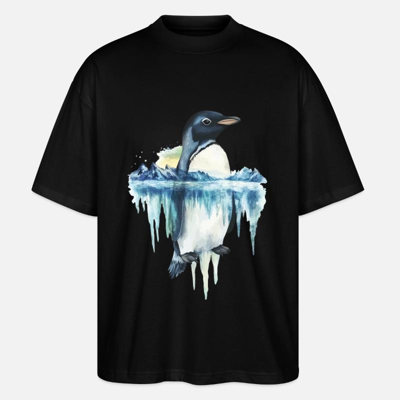 Pinguin - Stanley/Stella Oversized Unisex Bio T-Shirt Blaster 2.0 - Schwarz