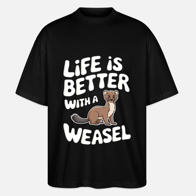 Wiesel - Stanley/Stella Oversized Unisex Bio T-Shirt Blaster 2.0 - Schwarz