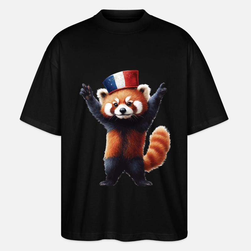 Roter Panda - Stanley/Stella Oversized Unisex Bio T-Shirt Blaster 2.0 - Schwarz