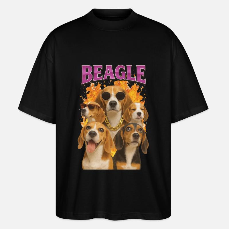 Beagle - Stanley/Stella Oversized Unisex Bio T-Shirt Blaster 2.0 - Schwarz