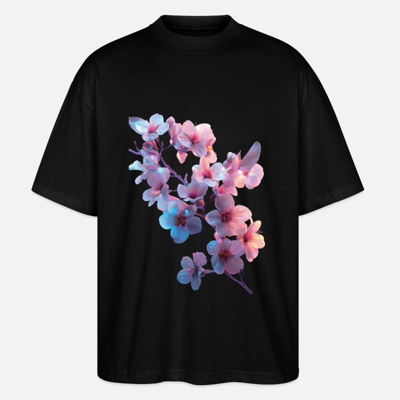 Kirschblüten - Stanley/Stella Oversized Unisex Bio T-Shirt Blaster 2.0 - Schwarz