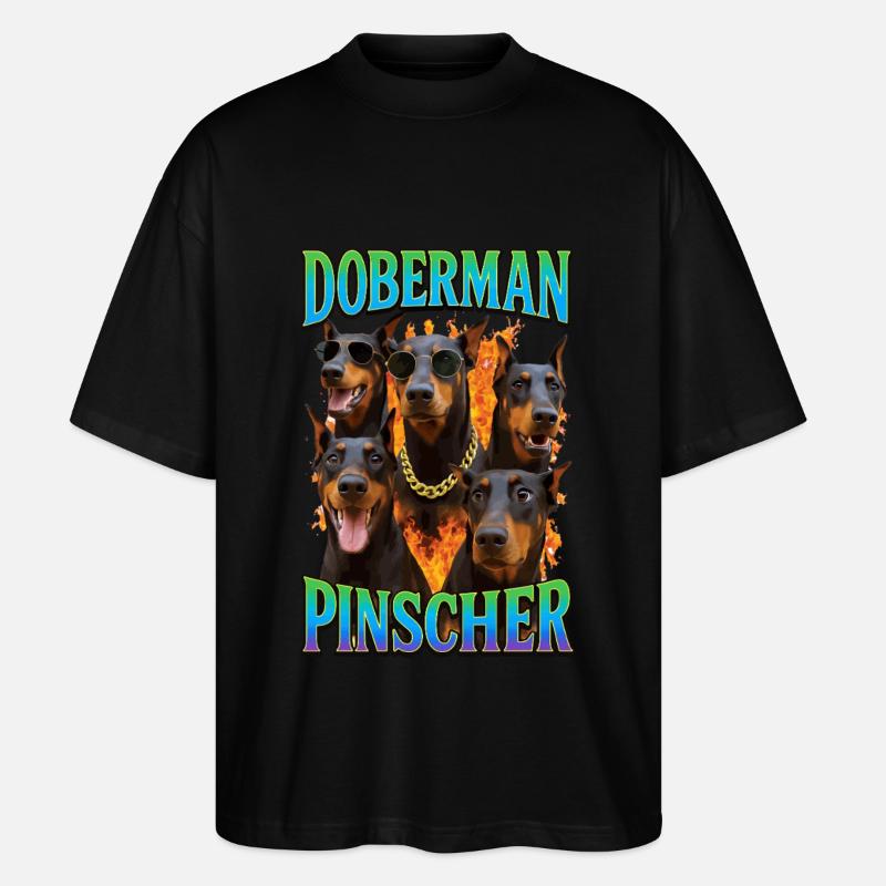 Dobermann - Stanley/Stella Oversized Unisex Bio T-Shirt Blaster 2.0 - Schwarz