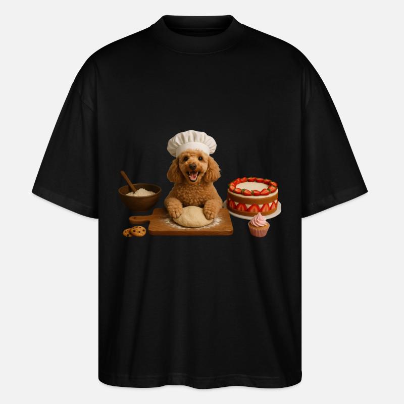 Caniche Gâteau Cuisson Biscuits - T-shirt bio Blaster 2.0 coupe oversize Stanley/Stella Unisexe - noir