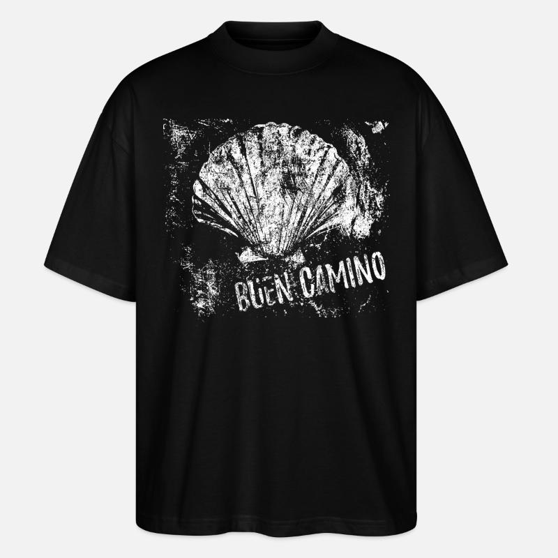 Buen Camino, coquille Saint-Jacques-de-Compostelle - T-shirt bio Blaster 2.0 coupe oversize Stanley/Stella Unisexe - noir