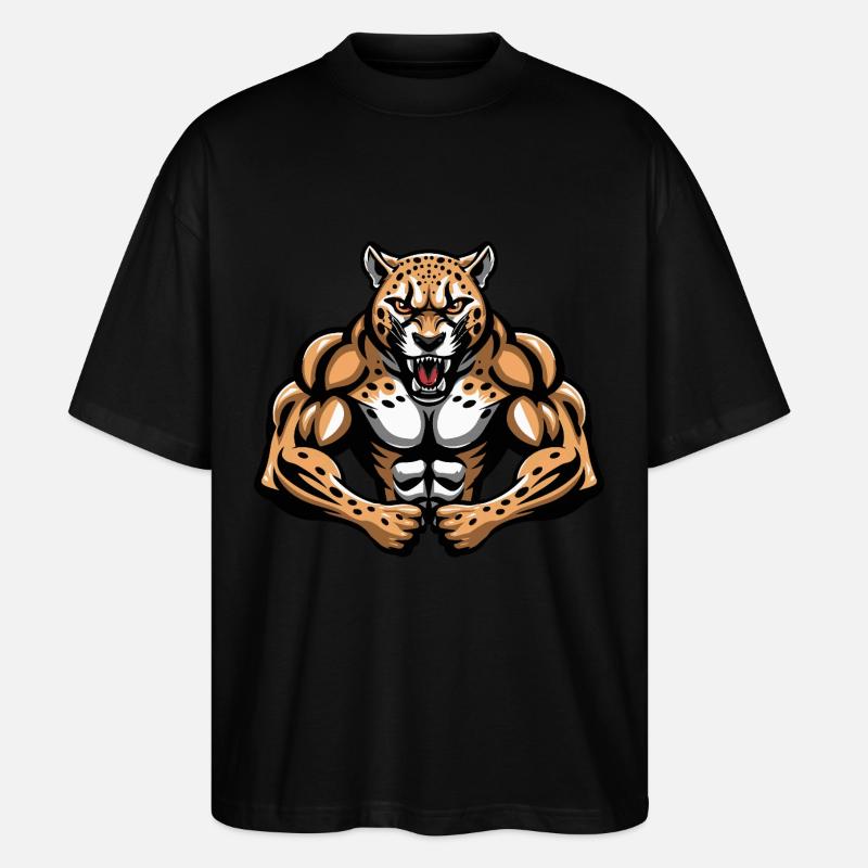 Musculation des muscles guépard - T-shirt bio Blaster 2.0 coupe oversize Stanley/Stella Unisexe - noir