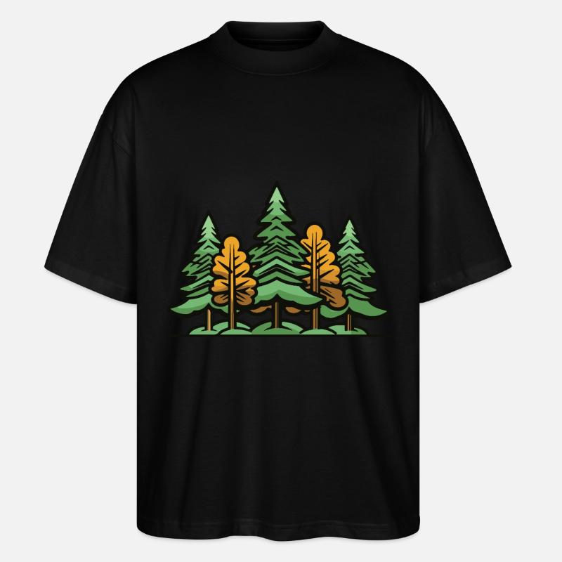 Wald Bäume - Stanley/Stella Oversized Unisex Bio T-Shirt Blaster 2.0 - Schwarz