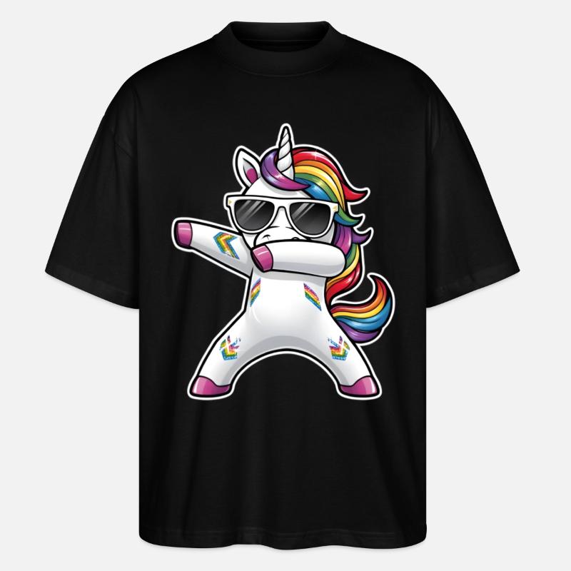 Dabbing Einhorn - Stanley/Stella Oversized Unisex Bio T-Shirt Blaster 2.0 - Schwarz